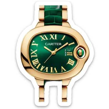 Dark green with gold details cartier watch  sticker