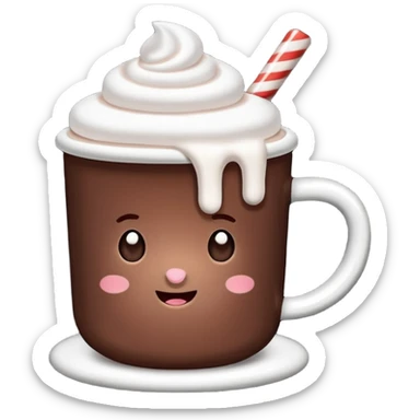 hot cocoa with marshmellows sticker