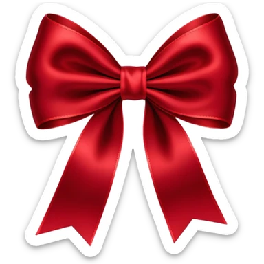Dark red ribbon bow sticker