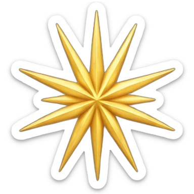 eight pointed golden fantasy star sticker