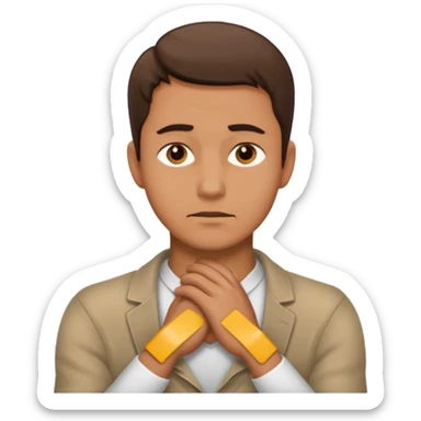 Man with hands gripped around neck sticker