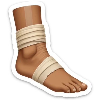 Brown Foot with ankle wrapped in gaze sticker