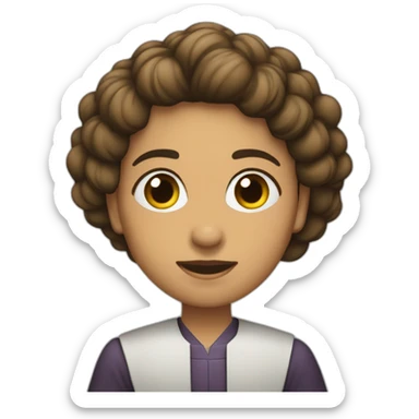 mujer pelo castaño y perto pastor alemán sticker