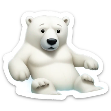 Polar bear in hot tub  sticker