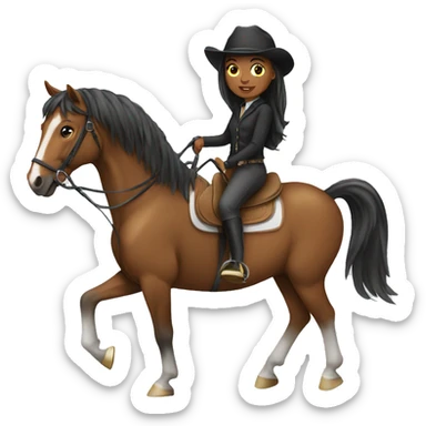 A girl in horse riding  sticker