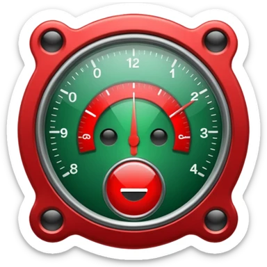 velocimeter with the color red in the right and the color green in the left sticker