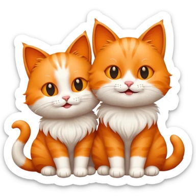 two happy cats in love sticker