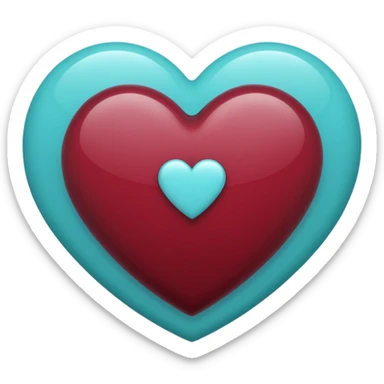 I need a heart with teal, maroon, and light blue in it. sticker