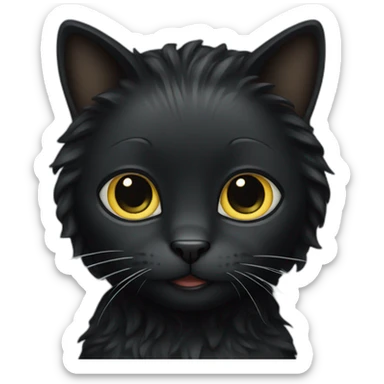 Black Cat with hair weave sticker