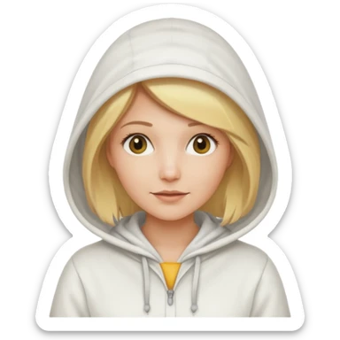 female bee keepers with blonde hair, white outfit, white hood,  sticker