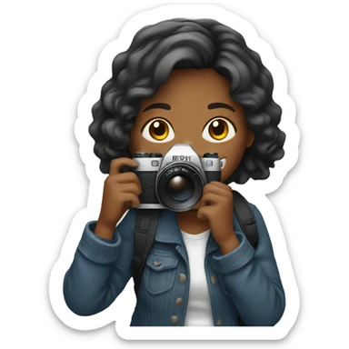 Girl with camera sticker