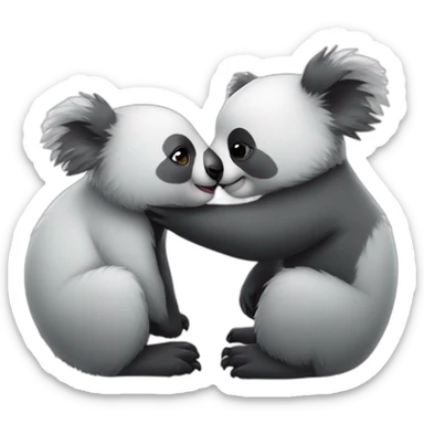 Koala kissing panda sticker