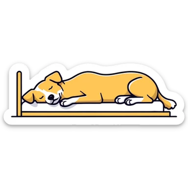a person sleeping with a white dog sticker
