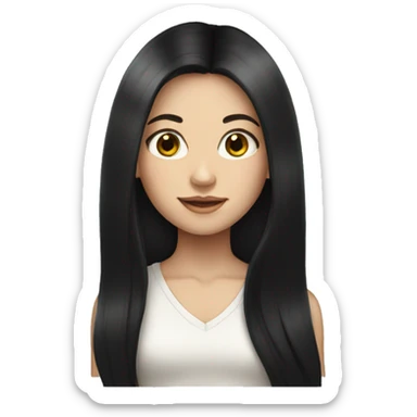 a girl with long black hair white-skinned sticker