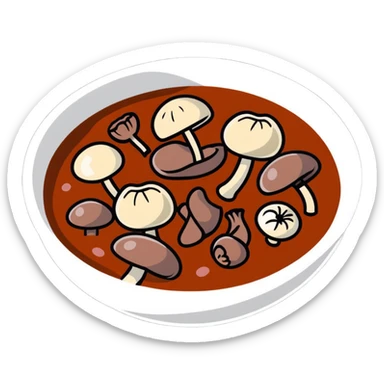 boeuf bourguignon in a serving bowl with mushrooms and pearl onions sticker