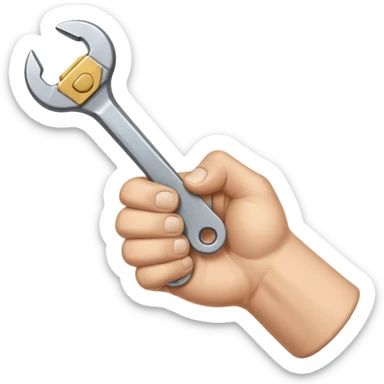 A man's hand clenched a wrench in his fist sticker