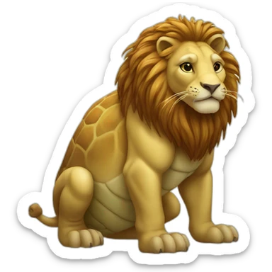 Tortue sur un Lion sticker