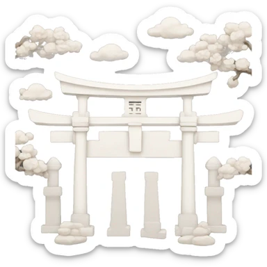 Japanese Tori gate Greek marbles sticker