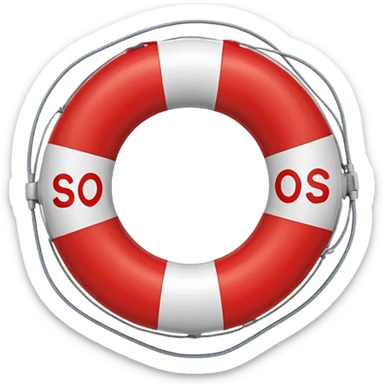 An SOS themed emoji life saver sticker