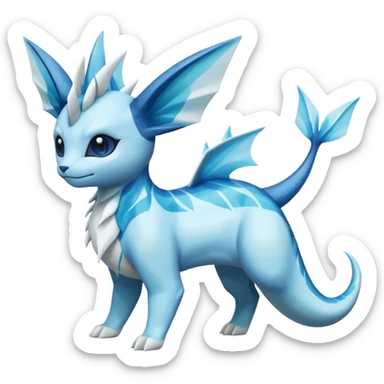 Lumineon-Vaporeon-Amaura-Glaceon-Dragonair-Fakémon-hybrid-creature (full body)  sticker