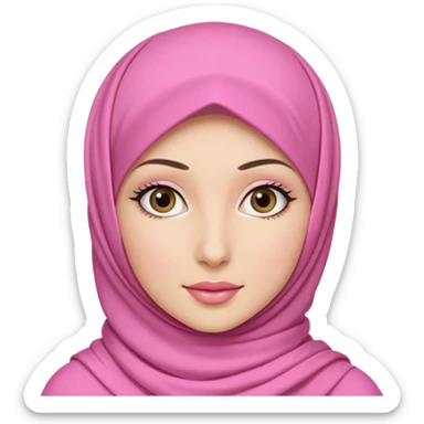 pink hijab woman, beautiful and aesthetic  sticker