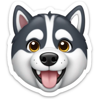 husky cafe sin los dientes de delante sticker