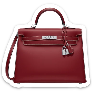 hermes kelly bag dark red silver hardware sticker