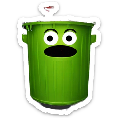 oscar the grouch inside metal trash can sticker