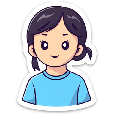 realistic portrait of girl sticker