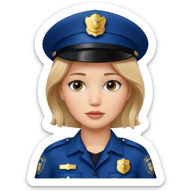 Jennifer Lawrence, in a police uniform sticker