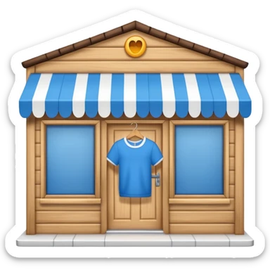 Tienda de ropa azul y blanca sticker