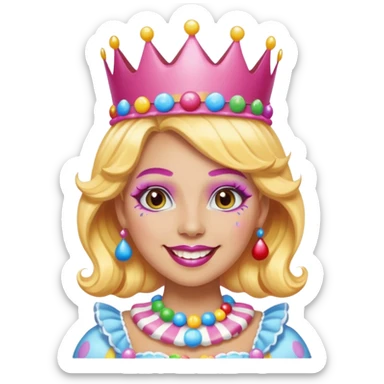 queen of the candyland, with candy makeup candy crown and just face sticker