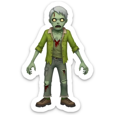 Create an emoji of  a scary Zombie full bodied sticker