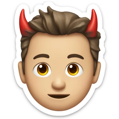Elon musk with small devil horns  sticker