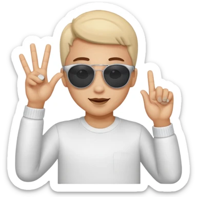 EVET İŞARETİ YAPAN VE GÖZLÜK TAKMIŞ YANA BAKAN HAVALI EMOJİ sticker