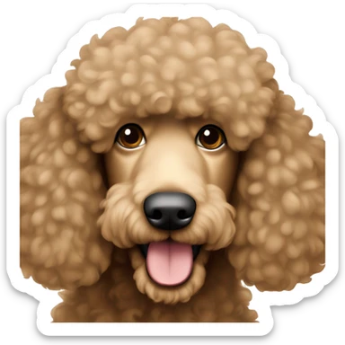 Fluffy, light brown colored standard poodle sticker