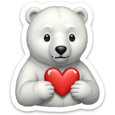 🩵🐻‍❄️ crea un oso polar así y que tenga el corazon sticker