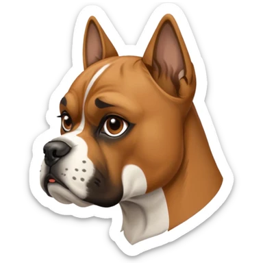 boxer dog face side profile sticker