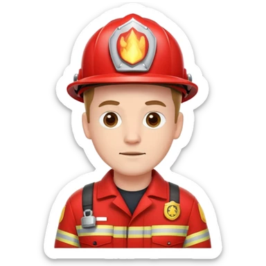 white fireman in a red suit sticker