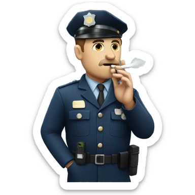 Policeofficer smoking a vape sticker