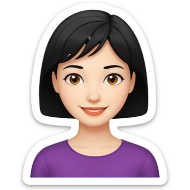 mujer pelo negro muy corto sticker