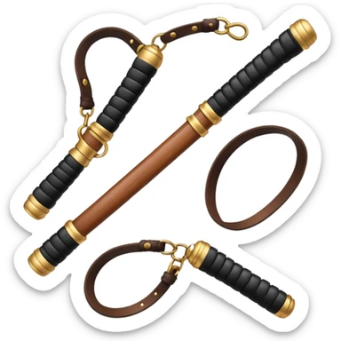martial arts belt and nunchucks sticker
