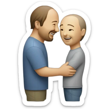 marc newson giving a hug to Jony ive sticker