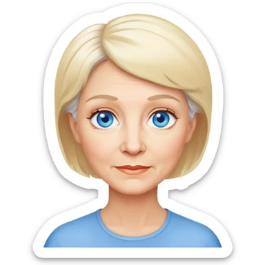 older owman short blonde hair blue eyes sticker