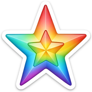 Rainbow Star Emoji Style sticker