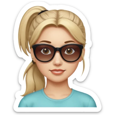 Woman with ponytail, sunglasses sticker