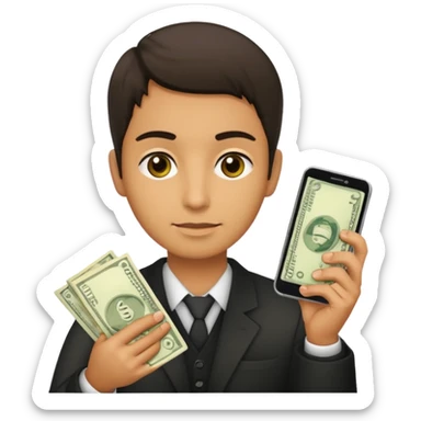 Mafia holding money and phone sticker