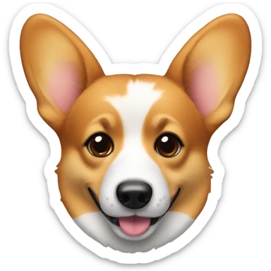 corgi with a bow on its ear sticker