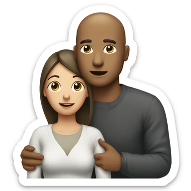 Man helps a woman who is sick sticker