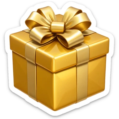golden present with golden bow sticker